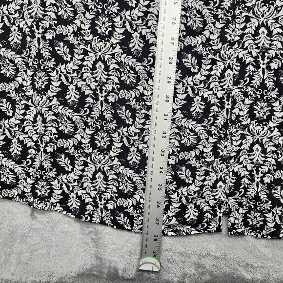Foreign Exchange Skirt Women S Black White Floral Pull On Button Front Slit Maxi - Picture 8 of 9